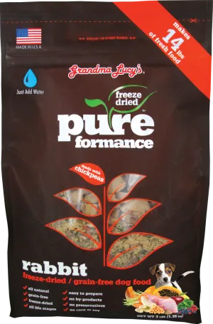 Grandma Lucys Pureformance Rabbit Freeze-Dried Dog Food 3lb dog supplies dog food toys accessories dog bed