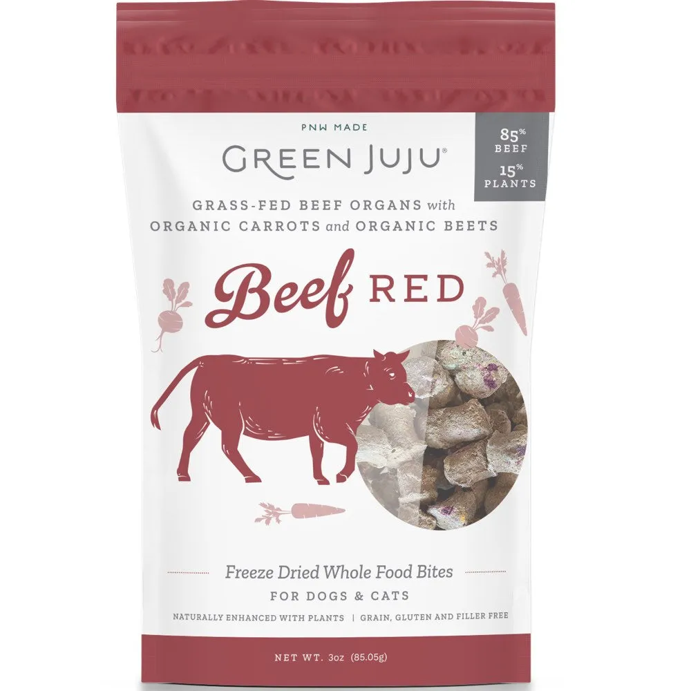 Green Juju Beef Red Grain-Free Freeze-Dried Raw Treats & Food Toppers For Cats & Dogs dog toys interactive dog toy plush dog toy dog rope toy squeaky toy