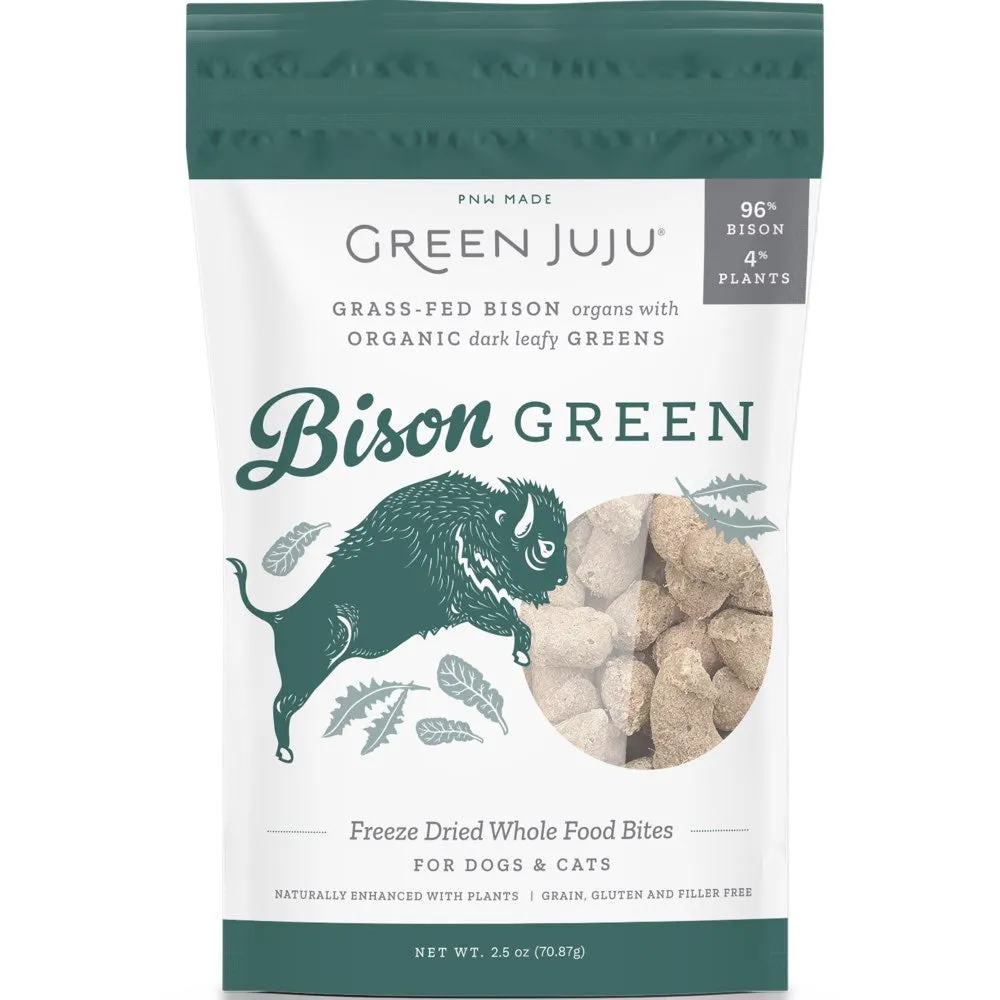Green Juju Bison Green Grain-Free Freeze-Dried Raw Treats & Food Toppers For Cats & Dogs fly trap horse fly spray poultry fly control fly repellent farm fly solution