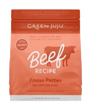 Green Juju Frozen Dog Food - Beef Recipe Patties 6lb Bag livestock health goat wellness poultry spray cattle health aid goat nutrition