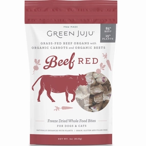 Green Juju Beef Red Grain-Free Freeze-Dried Raw Treats & Food Toppers For Cats & Dogs dog chew toys dog dental chews durable chew toys puppy chew toy bone chew