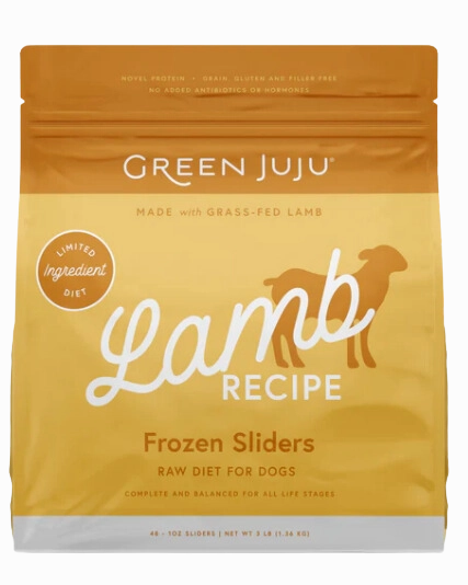 Green Juju Frozen Dog Food - Lamb Recipe Sliders 3lb Bag livestock health goat wellness poultry spray cattle health aid goat nutrition