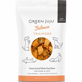 Green Juju Salmon Trainers Grain-Free Freeze-Dried Raw Treats For Cats & Dogs 2.5oz cat snacks catnip treats healthy cat food cat reward treats low calorie cat food