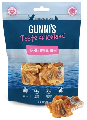 Gunni's Cat Treats Herring Omega Bites 1.5oz bag cat toys interactive cat toys cat teaser wand cat balls cat laser pointer