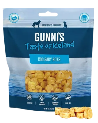 Gunni's Dog Treats Cod Baby Bites 2.5oz Bag goat vitamins sheep health poultry medicine livestock supplement animal wellness