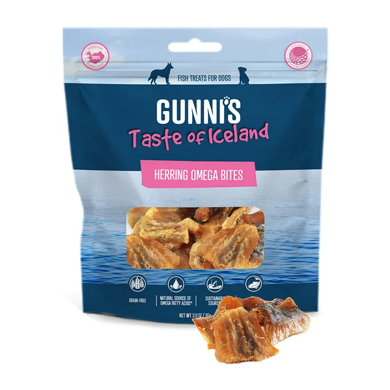 Gunni's Dog Treats Herring Omega Bites 3oz Bag goat vitamins sheep health poultry medicine livestock supplement animal wellness