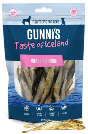 Gunni's Dog Treats Whole Herring 3oz bag goat vitamins sheep health poultry medicine livestock supplement animal wellness