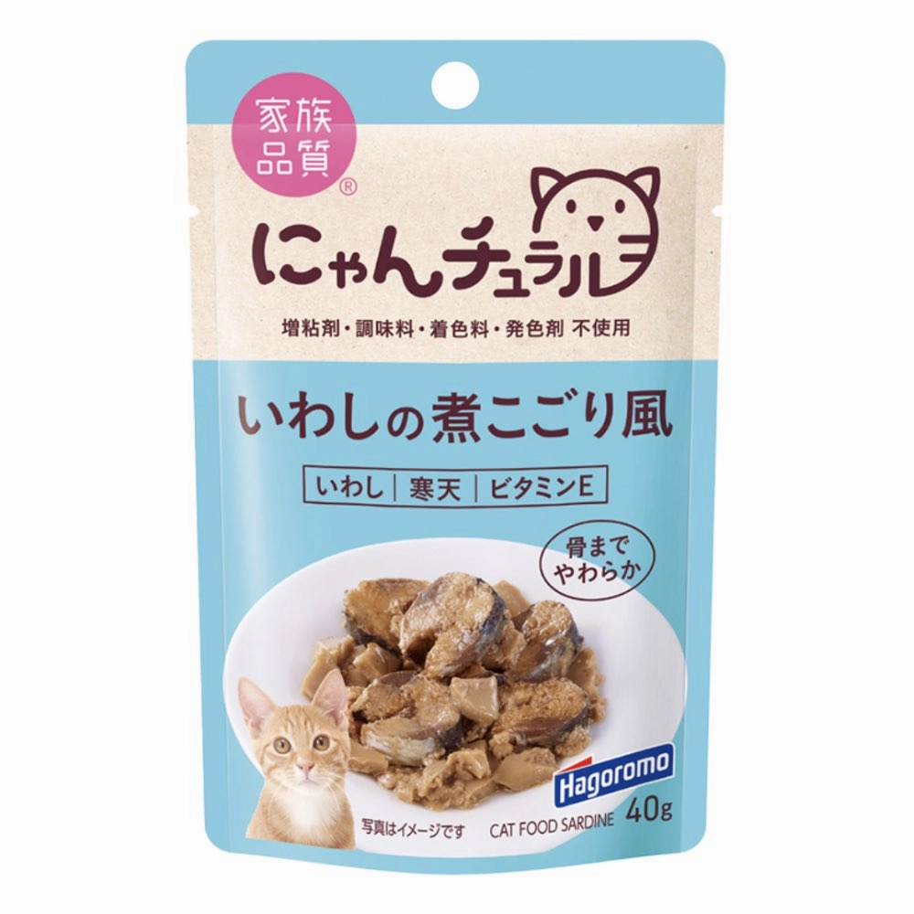 Hagoromo Nyan Natural Sardine Nikogori Pouch Cat Food 40g x 12 natural cat food soft cat treats freeze dried cat food organic cat treats indoor cat food