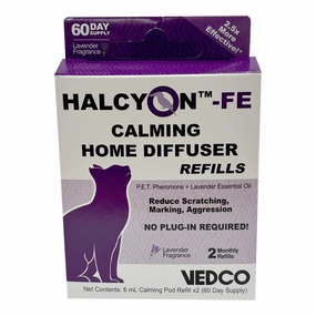 Halcyon FE Calming Home Diffuser for Cats Refill, 2 pk cat scratchers cat towers cat window perch cat heating pad cat calming spray