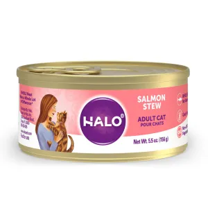 Halo Holistic Grain Free Adult Salmon Stew Canned Cat Food cat calming diffuser cat stress relief anxiety cat treats cat relaxing spray pet mood aid