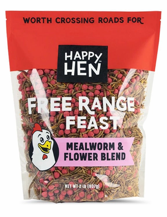 Happy Hen Free Range Feast Mealworm Blends for Chickens, 2 lb puppy accessories new puppy gear puppy bed puppy blanket puppy grooming kit