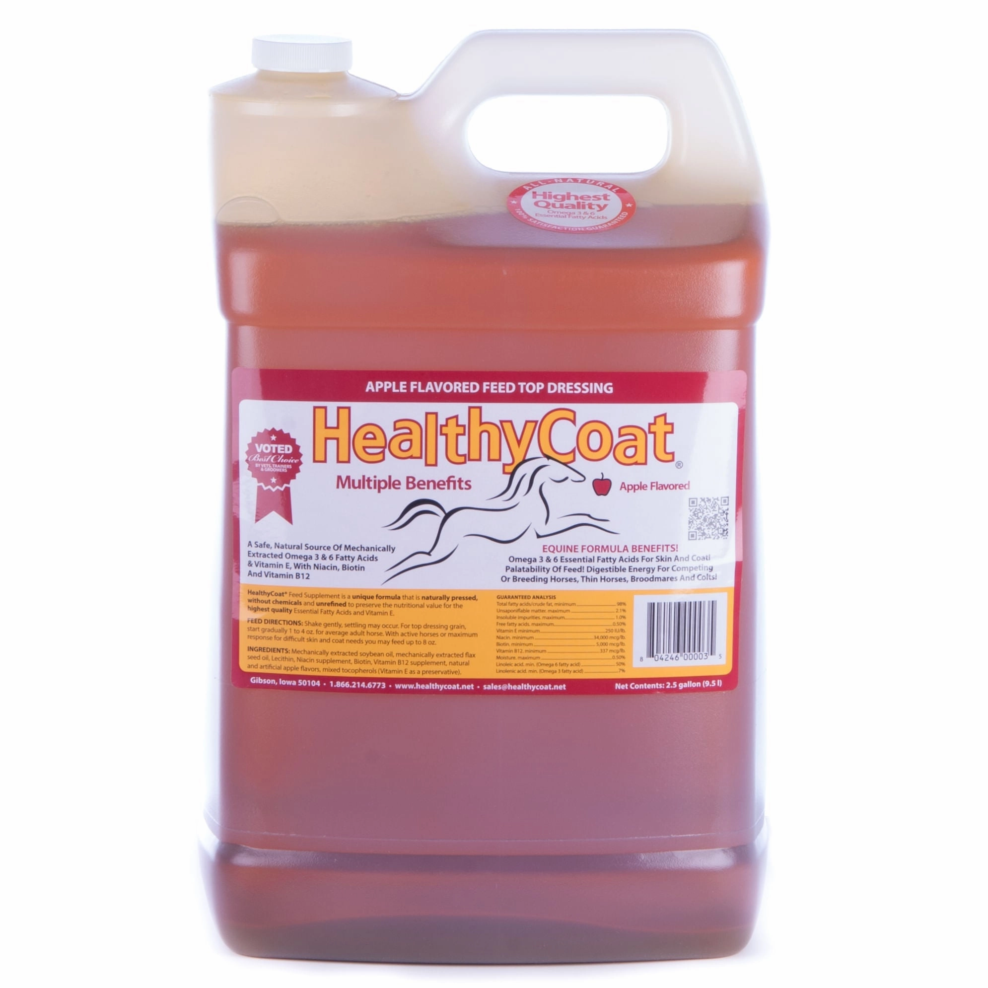 Healthy Coat for Horses Apple Flavored Feed Top Dressing Supplement