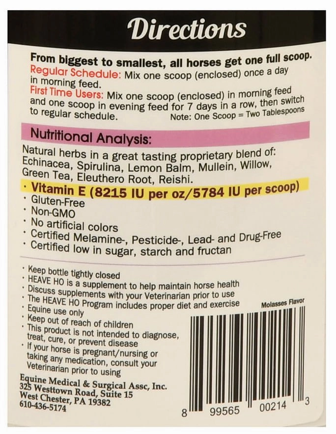 Heave Ho Horse Breathing Supplement, 30 Day Supply
