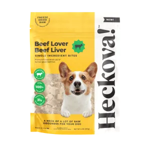 Heckova! Beef Lover Beef Liver Single Ingredient Bites for Dogs 4oz Bag goat vitamins sheep health poultry medicine livestock supplement animal wellness