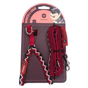 HiDREAM Rainbow Mini Dog Harness & Leash Set (Red) dog bones rawhide chew sticks dog jerky bacon bone