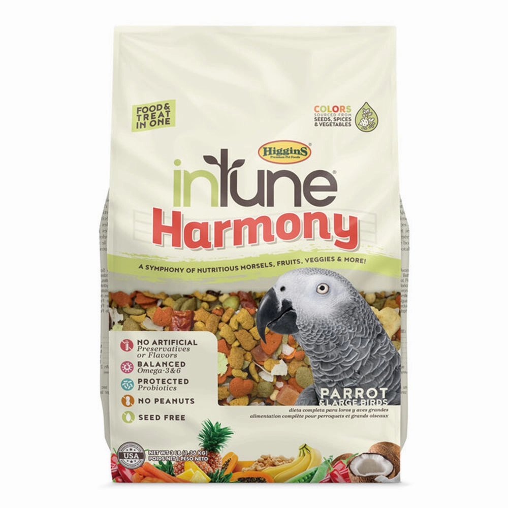 Higgins Intune Harmony Parrot & Large Birds 3lb bird cage parrot food bird toys bird perch bird treats