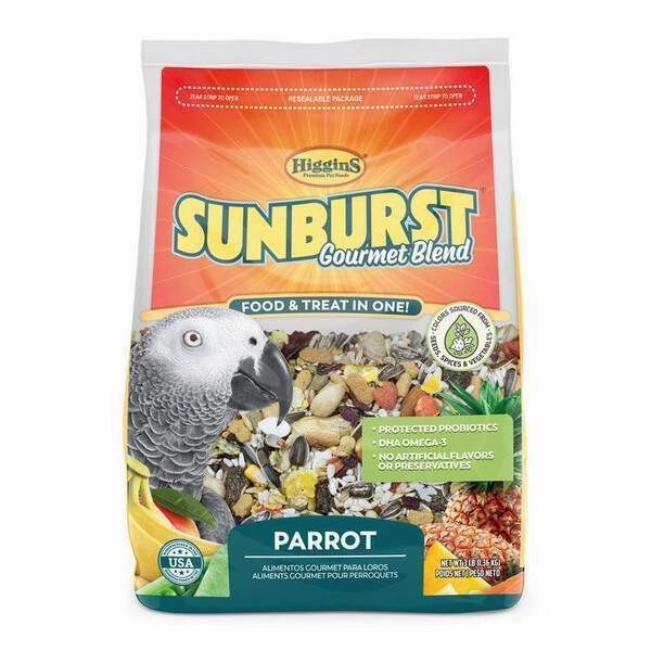 Higgins Sunburst Gourmet Blend Parrot 3lb bird cage parrot food bird toys bird perch bird treats