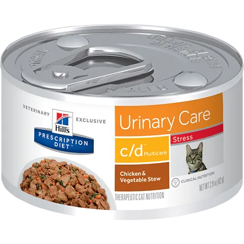 Hills Prescription Diet C/D Multicare Stress Chicken & Vegetable Stew Wet Cat Food cat supplies cat house cat tree cat feeder cat collar