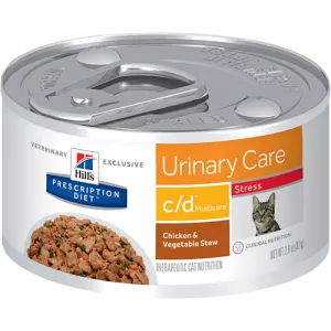 Hills Prescription Diet C/D Multicare Stress Chicken & Vegetable Stew Wet Cat Food cat supplies cat house cat tree cat feeder cat collar