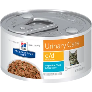Hills Prescription Diet C/D Multicare Vegetables, Tuna & Rice Stew Wet Cat Food cat treats toys for cats cat hair remover cat cleaning supplies cat food bowl