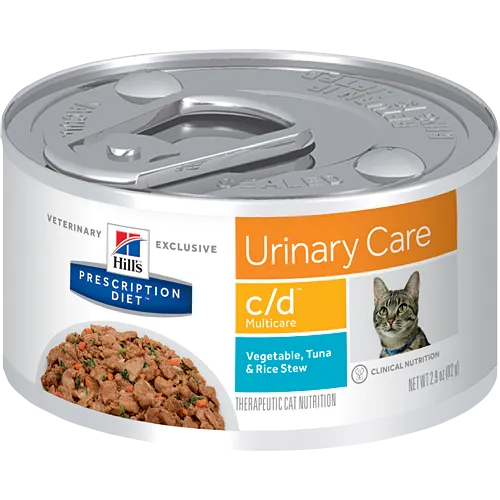 Hills Prescription Diet C/D Multicare Vegetables, Tuna & Rice Stew Wet Cat Food cat treats toys for cats cat hair remover cat cleaning supplies cat food bowl
