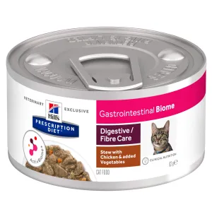 Hill's Prescription Diet Gastrointestinal Biome Chicken & Vegetable Stew Wet Cat Food cat treats toys for cats cat hair remover cat cleaning supplies cat food bowl