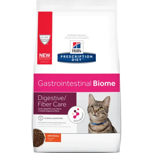 Hill's Prescription Diet Gastrointestinal Biome Digestive/Fiber Care with Chicken Dry Cat Food cat treats toys for cats cat hair remover cat cleaning supplies cat food bowl