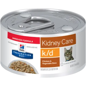 Hills Prescription Diet K/D Chicken & Vegetable Stew Wet Cat Food cat treats toys for cats cat hair remover cat cleaning supplies cat food bowl