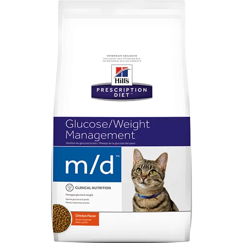 Hills Prescription Diet M/D Chicken Dry Cat Food cat treats toys for cats cat hair remover cat cleaning supplies cat food bowl