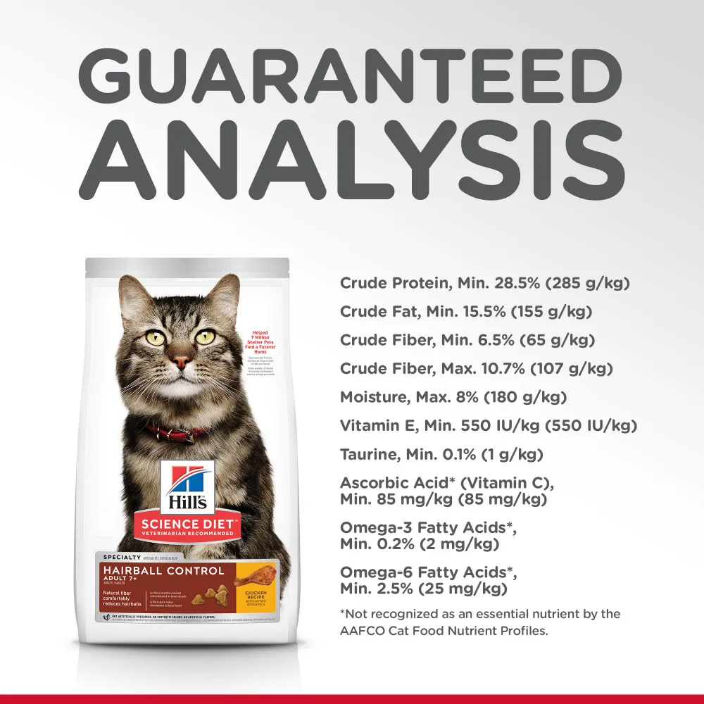 Hill's Science Diet Adult 7  Hairball Control Chicken Recipe Dry Cat Food