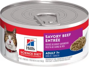 Hill's Science Diet Adult 7  Savory Beef Entree Canned Cat Food cat calming diffuser cat stress relief anxiety cat treats cat relaxing spray pet mood aid