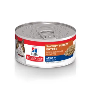 Hill's Science Diet Adult 7  Savory Turkey Entree Canned Cat Food cat calming diffuser cat stress relief anxiety cat treats cat relaxing spray pet mood aid
