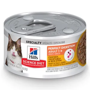 Hill's Science Diet Adult Perfect Digestion Chicken & Vegetable & Rice Stew Canned Cat Food cat calming diffuser cat stress relief anxiety cat treats cat relaxing spray pet mood aid