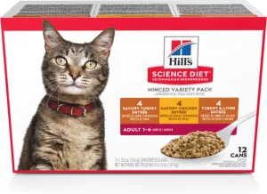 Hill's Science Diet Adult Savory Entree Variety Pack Canned Cat Food cat calming diffuser cat stress relief anxiety cat treats cat relaxing spray pet mood aid