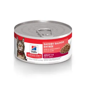 Hill's Science Diet Adult Savory Salmon Entree Canned Cat Food cat calming diffuser cat stress relief anxiety cat treats cat relaxing spray pet mood aid