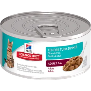 Hill's Science Diet Adult Tender Tuna Dinner Canned Cat Food cat calming diffuser cat stress relief anxiety cat treats cat relaxing spray pet mood aid