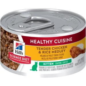 Hill's Science Diet Kitten Healthy Cuisine Roasted Chicken & Rice Medley Canned Cat Food cat calming diffuser cat stress relief anxiety cat treats cat relaxing spray pet mood aid