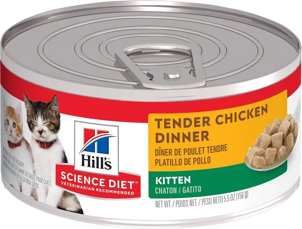 Hill's Science Diet Kitten Tender Chicken Dinner Canned Cat Food cat calming diffuser cat stress relief anxiety cat treats cat relaxing spray pet mood aid