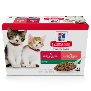 Hill's Science Diet Variety Pack Kitten Canned Cat Food cat calming diffuser cat stress relief anxiety cat treats cat relaxing spray pet mood aid