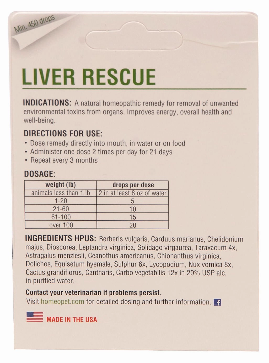 HomeoPet Liver Rescue, 15 mL