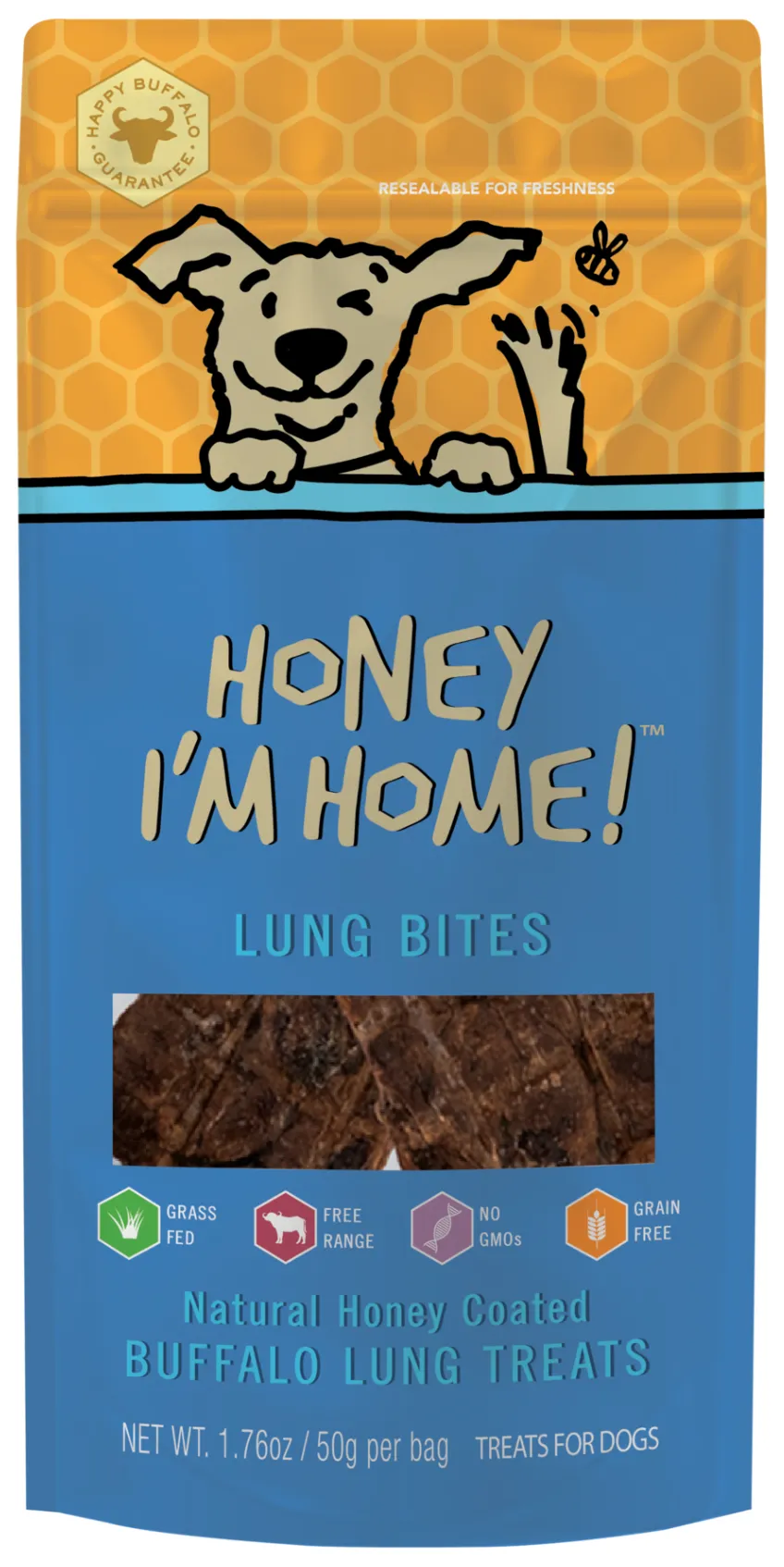 Honey I'm Home! Buffalo Lung Bites 1.76oz Bag goat vitamins sheep health poultry medicine livestock supplement animal wellness