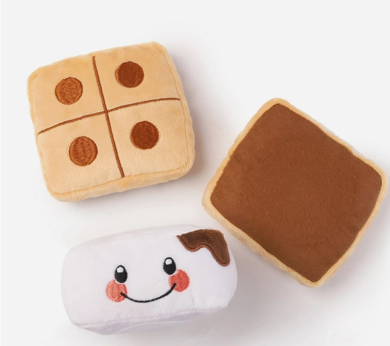 Hugsmart Camping Pups - S'more Plush Dog Toy