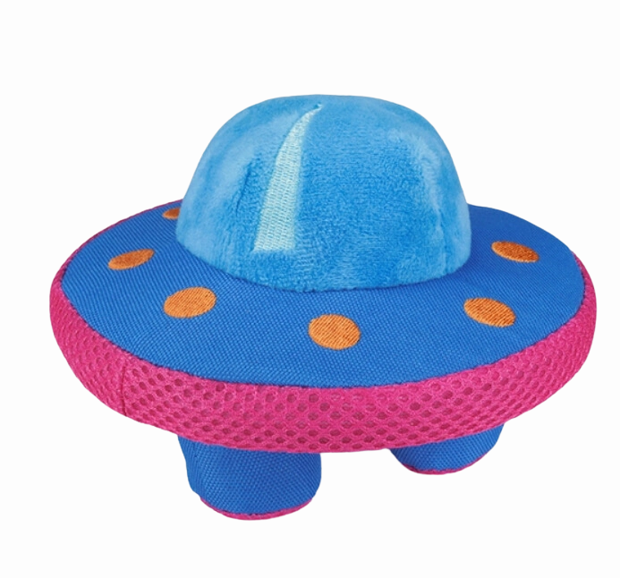 Hugsmart Space Paws - UFO Plush Dog Toy