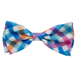 Huxley & Kent Blue Green Check Bow Tie - dog accessories dog collar dog leash dog bowtie dog backpack