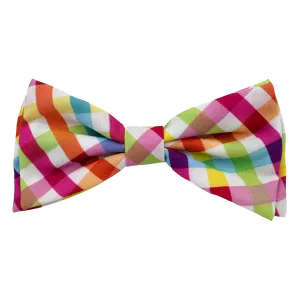Huxley & Kent Yellow Orange Check Bow Tie - dog accessories dog collar dog leash dog bowtie dog backpack
