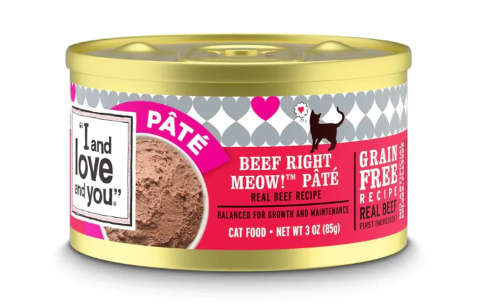 I and Love and You Grain Free Beef, Right Meow! Pate Canned Cat Food cat calming diffuser cat stress relief anxiety cat treats cat relaxing spray pet mood aid