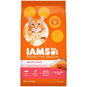 Iams Healthy Adult Salmon & Tuna Dry Cat Food cat supplies cat house cat tree cat feeder cat collar