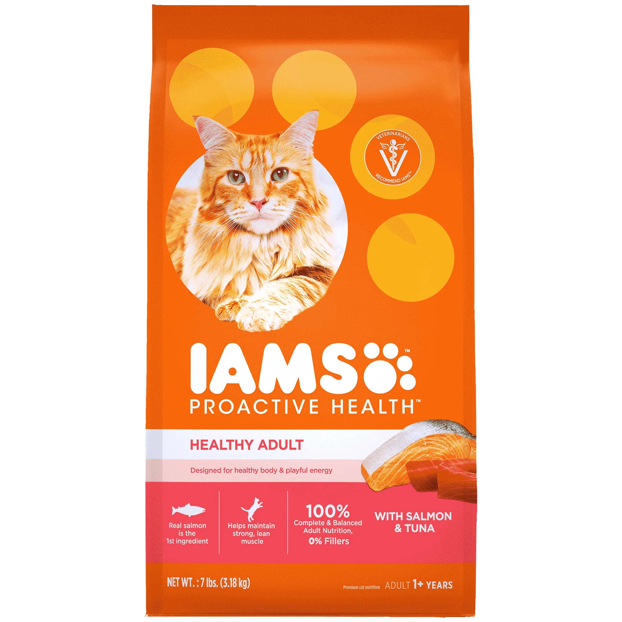 Iams Healthy Adult Salmon & Tuna Dry Cat Food cat treats toys for cats cat hair remover cat cleaning supplies cat food bowl