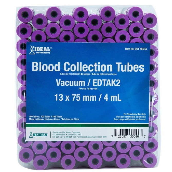 Ideal Blood Collection Vacuum Tubes, Lavender, 4mL, 100 ct wet cat food canned food for cats gravy cat cans soft texture cat food wet pouches