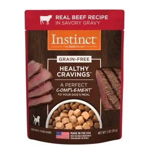 Instinct Healthy Cravings Real Beef Recipe Grain-Free Wet Dog Food Topper 3oz dog toys interactive dog toy plush dog toy dog rope toy squeaky toy